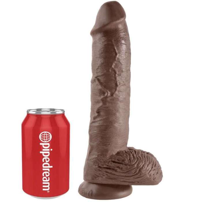 DILDO COM VENTOSA E TESTICULOS - CASTANHO