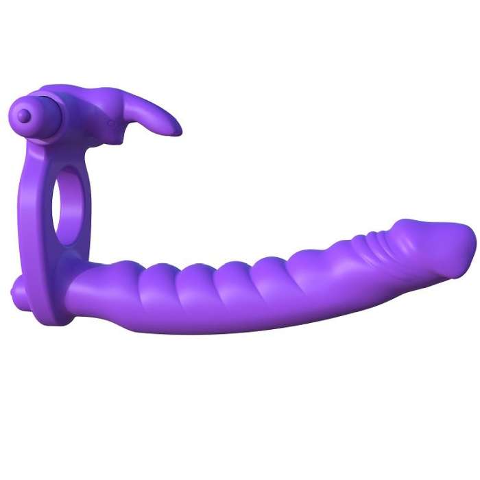 VIBRADOR DUPLO C/ ANEL PENIANO - C RINGZ