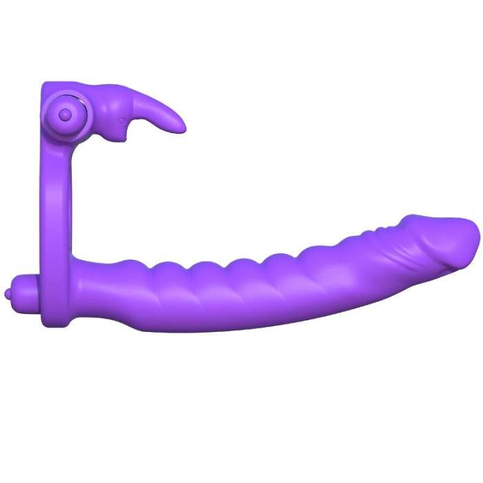 VIBRADOR DUPLO C/ ANEL PENIANO - C RINGZ