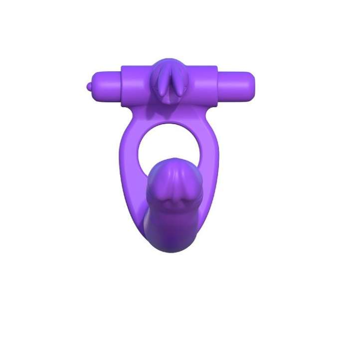 VIBRADOR DUPLO C/ ANEL PENIANO - C RINGZ