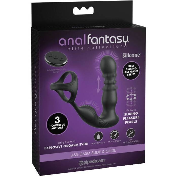 COLEÃÃO ANAL FANTASY ELITE - ANEL ANAL VIBRANTE E MASSAGEADOR COM CONTROLE REMOTO