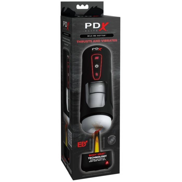 PDX ELITE - MASTURBADOR AUTOMÃTICO MILK ME HOTTER COM VIBRAÃÃO DE EFEITO DE CALOR E IMPULSÃO